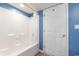 Bathroom with tub, shower, and white vanity at 1625 S Ocean Blvd. # 1305, North Myrtle Beach, SC 29582