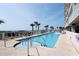 Long, inviting pool with lounge chairs and ocean views at 1625 S Ocean Blvd. # 1305, North Myrtle Beach, SC 29582