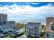 Aerial view of building and surrounding beach area at 4105 S Ocean Blvd. S # 102, North Myrtle Beach, SC 29582