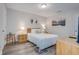 Guest bedroom with full bed, and coastal wall art at 4105 S Ocean Blvd. S # 102, North Myrtle Beach, SC 29582