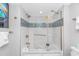 Elegant bathroom featuring a walk-in shower and a relaxing jetted tub at 5300 North Ocean Blvd. # 1405, Myrtle Beach, SC 29577