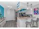 Modern kitchen with breakfast bar and ocean view at 5300 North Ocean Blvd. # 1405, Myrtle Beach, SC 29577
