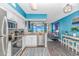 Modern kitchen with stainless steel appliances and ocean views at 5300 North Ocean Blvd. # 1405, Myrtle Beach, SC 29577