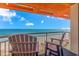 Oceanfront balcony with chairs at 5300 North Ocean Blvd. # 1405, Myrtle Beach, SC 29577