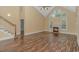 Spacious living room with hardwood floors and fireplace at 676 Oxbow Dr., Myrtle Beach, SC 29579