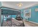 Bedroom with full-size bed, bunk bed, and view of the street at 504 13Th Ave. S, North Myrtle Beach, SC 29582