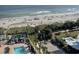 Aerial view showing pool, beach access, and ocean at 7100 Ocean Blvd. N # 919, Myrtle Beach, SC 29572