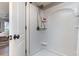 Clean shower with a handheld shower head and built in shelving at 118 Salt Marsh Circle # 25-I, Pawleys Island, SC 29585