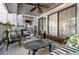 Relaxing patio with seating area and ceiling fan at 118 Salt Marsh Circle # 25-I, Pawleys Island, SC 29585