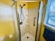Clean corner shower with glass enclosure and handheld showerhead at 6001 - M26 S Kings Hwy., Myrtle Beach, SC 29575