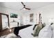 Spacious bedroom with king-size bed and stylish decor at 3801 N Ocean Blvd., North Myrtle Beach, SC 29582