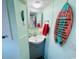 Small bathroom with sink and beach themed decor at 6001 - 1781 S Kings Hwy., Myrtle Beach, SC 29575