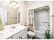 Bathroom with a shower/tub combo and white vanity at 6001 - 1123 S Kings Hwy., Myrtle Beach, SC 29575