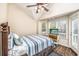 Bedroom with a bed, TV, and bay window at 6001 - 1123 S Kings Hwy., Myrtle Beach, SC 29575