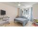 Bedroom with a full bed, built-in desk and bay window at 419 Mckendree Ln., Myrtle Beach, SC 29579