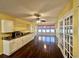 Dining room with hardwood floors and built-in shelving at 196 Marsh Hawk Dr., Myrtle Beach, SC 29588