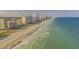 Aerial view of the oceanfront and high-rise buildings at 154 Terracina Circle, Myrtle Beach, SC 29588
