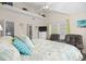 Main bedroom with king bed and two armchairs at 6001-7038 S Kings Hwy., Myrtle Beach, SC 29575