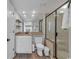 Bathroom with a walk-in shower and updated vanity at 14290 Ocean Hwy. # 202, Pawleys Island, SC 29585