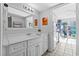 Clean bathroom with white vanity and shower/tub combo at 1600 S Ocean Blvd. # 346, Myrtle Beach, SC 29577