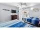 Bedroom with twin beds, dresser, and bathroom view at 1600 S Ocean Blvd. # 346, Myrtle Beach, SC 29577