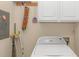 Bright laundry room with washer, dryer, and storage at 5804 Longwood Dr. # 203, Murrells Inlet, SC 29576