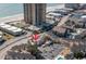 Aerial view showing the building's location near the beach at 9661 Shore Dr. # A-38, Myrtle Beach, SC 29572