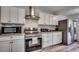 Modern kitchen with stainless steel appliances and white cabinets at 829 44Th Ave. N, Myrtle Beach, SC 29577