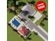 Aerial view of community pool, clubhouse, and parking at 612 Woodside Dr., Conway, SC 29526