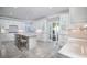 Modern kitchen with white cabinets and large island at 1495 Hawthorn Dr., Pawleys Island, SC 29585