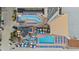 Aerial view showcasing pools, beach access, and lazy river at 9550 Shore Dr. # 1202, Myrtle Beach, SC 29572
