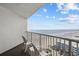 Balcony with ocean view and seating for two at 9550 Shore Dr. # 1202, Myrtle Beach, SC 29572