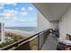 Balcony boasts stunning ocean views and rocking chairs at 2001 S Ocean Blvd. # 1005, Myrtle Beach, SC 29577