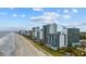 Aerial view of expansive beach and oceanfront resorts at 2001 S Ocean Blvd. # 1005, Myrtle Beach, SC 29577