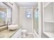Clean bathroom with granite countertop, vessel sink, and updated shower at 615 1St Ave. N, Surfside Beach, SC 29575