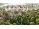 Aerial view of a residential area with houses and lush green space at 240 Goose Pond Dr., Myrtle Beach, SC 29579