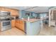 Modern kitchen with stainless steel appliances and granite countertops at 7100 N Ocean Blvd. # 218, Myrtle Beach, SC 29572