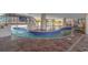 Relaxing lazy river pool with colorful features at 7100 N Ocean Blvd. # 218, Myrtle Beach, SC 29572