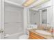 Bathroom with tub, shower, and granite vanity at 5308 N Ocean Blvd. # 1115, Myrtle Beach, SC 29577