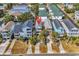 Aerial view showing home's location among similar houses at 912-B S Ocean Blvd., Surfside Beach, SC 29575