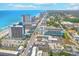 Wide aerial view of resort area and coastline at 1501 S Ocean Blvd. # 1038, Myrtle Beach, SC 29577