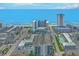 Aerial view showcasing resort, beach, and ocean at 1501 S Ocean Blvd. # 1038, Myrtle Beach, SC 29577