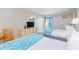 Ocean view condo bedroom with two twin beds at 1207 S Ocean Blvd. # 20703, Myrtle Beach, SC 29577