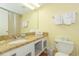 Clean condo bathroom with granite countertop and shower at 1207 S Ocean Blvd. # 20703, Myrtle Beach, SC 29577