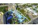 Aerial view of a resort waterpark at 1207 S Ocean Blvd. # 20703, Myrtle Beach, SC 29577