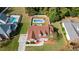 Aerial view of house, yard, and inground pool at 1400 Mcmaster Dr., Myrtle Beach, SC 29575