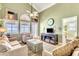 Relaxing living room offering ocean views and ample natural light at 551 S Waccamaw Dr., Garden City Beach, SC 29576
