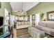 Open concept living space showcasing comfortable furniture and high ceilings at 551 S Waccamaw Dr., Garden City Beach, SC 29576