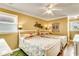 Bedroom with two twin beds and ocean view at 551 S Waccamaw Dr., Garden City Beach, SC 29576