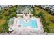 Community pool and clubhouse are shown in this drone shot at 2180 Waterview Dr. # 733, North Myrtle Beach, SC 29582